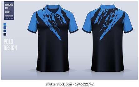 Diseño de la plantilla de maquillaje de la camisa de polo para la camiseta de fútbol, el kit de fútbol, ropa deportiva. Uniforme deportivo en primera vista, retrovista. Camiseta de burla con patrón de tela. Ilustración del vector de camiseta de enmascaramiento