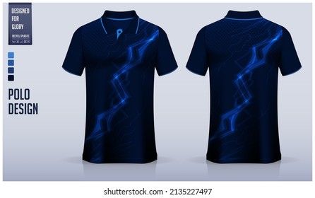 Polo shirt mockup template design for soccer jersey, football kit, golf, tennis, sportswear. Sport uniform in front view, back view. T-shirt mockup and fabric pattern. Shirt Mockup Vector Illustration