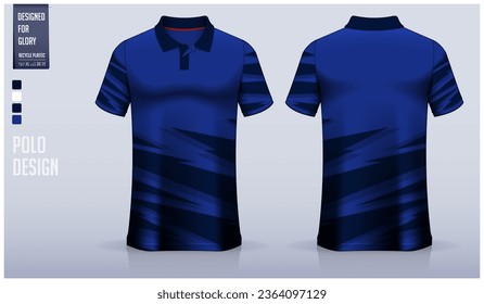 Polo shirt mockup template design for soccer jersey, football kit or sportswear. Sport uniform in front view and back view. T-shirt mockup for sport club. Fabric pattern. Vector Illustration.