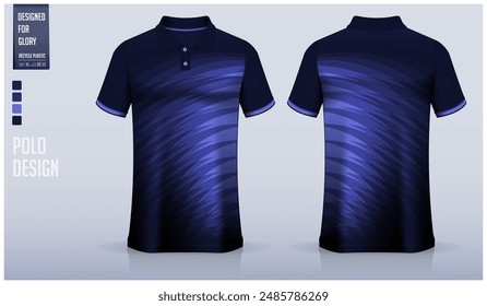 Polo shirt mockup template design for soccer jersey, football kit or sportswear. Sport uniform in front view and back view. T-shirt mockup for sport club. Fabric pattern. Vector Illustration.