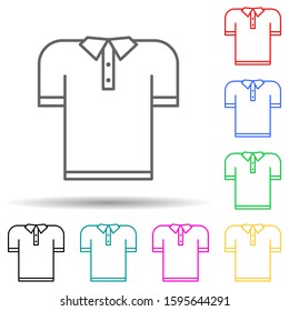 polo shirt multi color style icon. Simple thin line, outline vector of clothes icons for ui and ux, website or mobile application