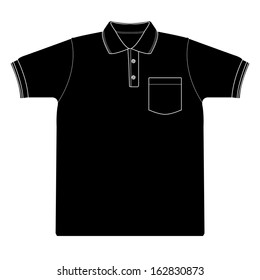 polo shirt outline Silhouetted vector