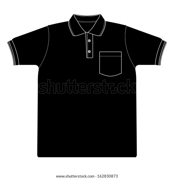 Polo Shirt Outline Silhouetted Vector Stock Vector (Royalty Free ...