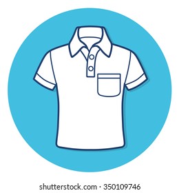 Polo Shirt Round Icon.