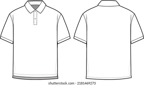 Polo Shirt Short Sleeve Collared Flat Stock Vector (Royalty Free ...