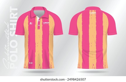 polo shirt for sport uniform in front view and back view