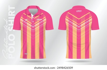 polo shirt for sport uniform in front view and back view