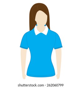 polo shirt template with short sleeves on the mannequin on white background
