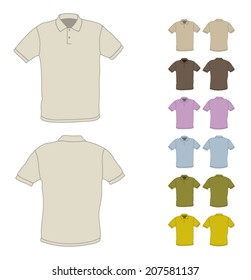 Polo shirt template vector colours