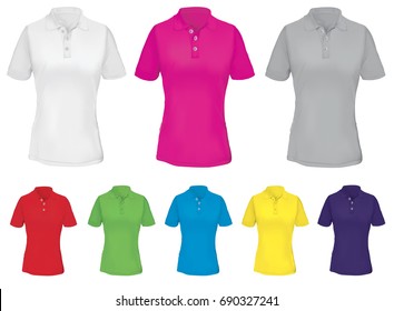 Polo Shirt Template for Woman in Many Colors