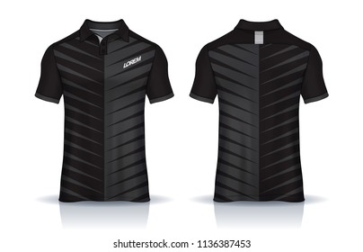 Polo shirt templates design. uniform front and back view.