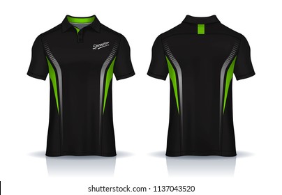 Polo shirt templates design. uniform front and back view.