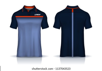 Polo shirt templates design. uniform front and back view.