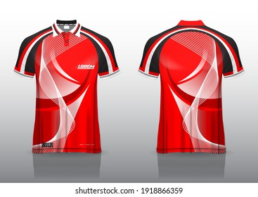 polo shirt uniform design, can be used for badminton, golf in front view, back view. jersey mockup Vector, design premium very simple and easy to customize.