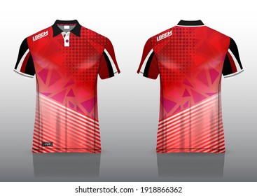 polo shirt uniform design, can be used for badminton, golf in front view, back view. jersey mockup Vector, design premium very simple and easy to customize.