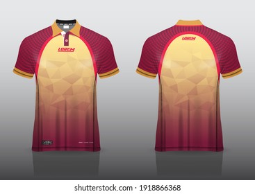 polo shirt uniform design, can be used for badminton, golf in front view, back view. jersey mockup Vector, design premium very simple and easy to customize.