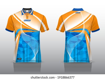 polo shirt uniform design, can be used for badminton, golf in front view, back view. jersey mockup Vector, design premium very simple and easy to customize.