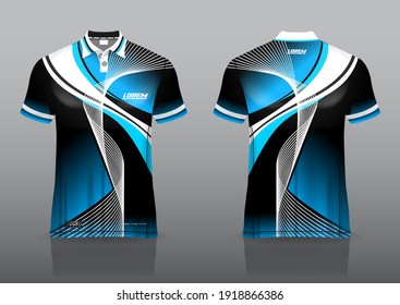 polo shirt uniform design, can be used for badminton, golf in front view, back view. jersey mockup Vector, design premium very simple and easy to customize.