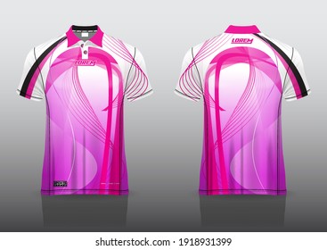 polo shirt uniform design, can be used for badminton, golf in front view, back view. jersey mockup Vector, design premium very simple and easy to customize.