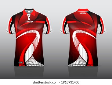 polo shirt uniform design, can be used for badminton, golf in front view, back view. jersey mockup Vector, design premium very simple and easy to customize.