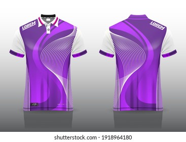 polo shirt uniform design, can be used for badminton, golf in front view, back view. jersey mockup Vector, design premium very simple and easy to customize.