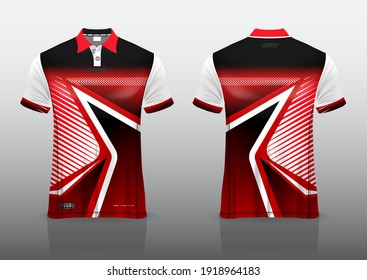 polo shirt uniform design, can be used for badminton, golf in front view, back view. jersey mockup Vector, design premium very simple and easy to customize.