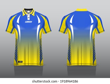 polo shirt uniform design, can be used for badminton, golf in front view, back view. jersey mockup Vector, design premium very simple and easy to customize.