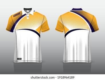 polo shirt uniform design, can be used for badminton, golf in front view, back view. jersey mockup Vector, design premium very simple and easy to customize.