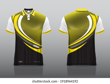 polo shirt uniform design, can be used for badminton, golf in front view, back view. jersey mockup Vector, design premium very simple and easy to customize.