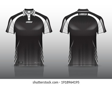 polo shirt uniform design, can be used for badminton, golf in front view, back view. jersey mockup Vector, design premium very simple and easy to customize.