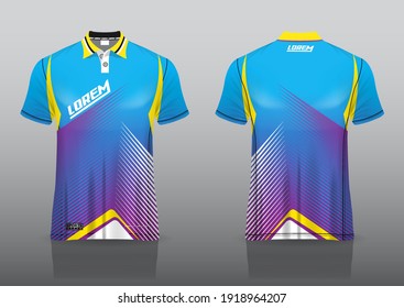 polo shirt uniform design, can be used for badminton, golf in front view, back view. jersey mockup Vector, design premium very simple and easy to customize.