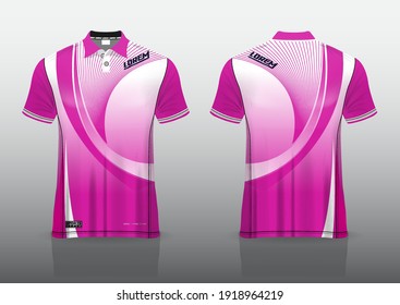 polo shirt uniform design, can be used for badminton, golf in front view, back view. jersey mockup Vector, design premium very simple and easy to customize.