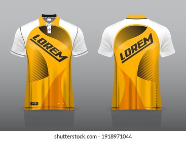 polo shirt uniform design, can be used for badminton, golf in front view, back view. jersey mockup Vector, design premium very simple and easy to customize.