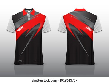 polo shirt uniform design, can be used for badminton, golf in front view, back view. jersey mockup Vector, design premium very simple and easy to customize.