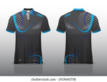 polo shirt uniform design, can be used for badminton, golf in front view, back view. jersey mockup Vector, design premium very simple and easy to customize.