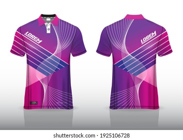 polo shirt uniform design, can be used for badminton, golf in front view, back view. jersey mockup Vector, design premium very simple and easy to customize