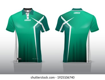 polo shirt uniform design, can be used for badminton, golf in front view, back view. jersey mockup Vector, design premium very simple and easy to customize