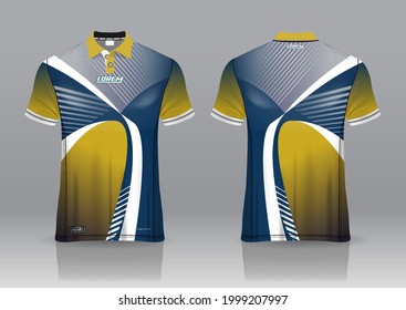 polo shirt uniform design, can be used for golf, badmintonin front view, back view. jersey mockup Vector, design premium very simple and easy to customize