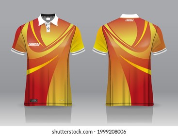 polo shirt uniform design, can be used for golf, badmintonin front view, back view. jersey mockup Vector, design premium very simple and easy to customize