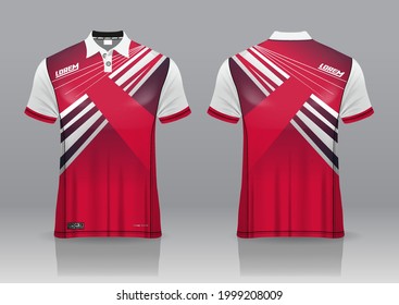 polo shirt uniform design, can be used for golf, badmintonin front view, back view. jersey mockup Vector, design premium very simple and easy to customize