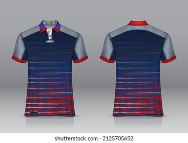 polo shirt uniform design, can be used for badminton, golf in front view back view jersey mockup Vector, design premium very simple and easy to customize