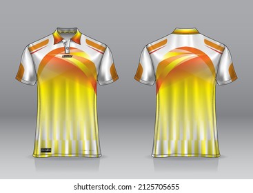 polo shirt uniform design, can be used for badminton, golf in front view back view jersey mockup Vector, design premium very simple and easy to customize