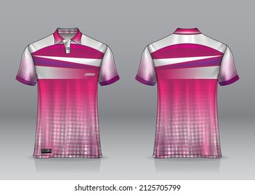 polo shirt uniform design, can be used for badminton, golf in front view back view jersey mockup Vector, design premium very simple and easy to customize