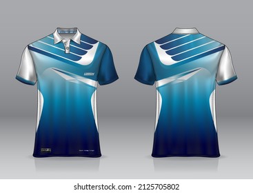 polo shirt uniform design, can be used for badminton, golf in front view back view jersey mockup Vector, design premium very simple and easy to customize