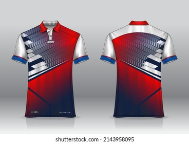 polo shirt uniform design, can be used for badminton, golf in front view, back view. jersey mockup Vector, design premium very simple and easy to customize.