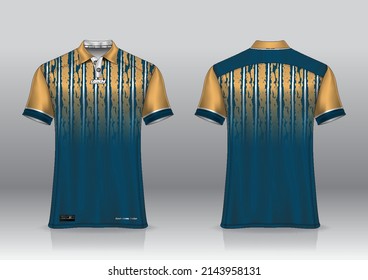 polo shirt uniform design, can be used for badminton, golf in front view, back view. jersey mockup Vector, design premium very simple and easy to customize.