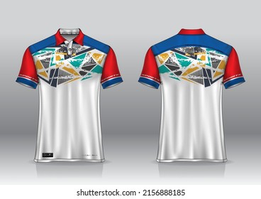 Polo Shirt Uniform Design, Can Be Used For Badminton, Golf In Front View, Back View. Jersey Mockup Vector, Design Premium Very Simple And Easy To Customize