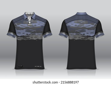 polo shirt uniform design, can be used for badminton, golf in front view, back view. jersey mockup Vector, design premium very simple and easy to customize