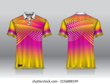 polo shirt uniform design, can be used for badminton, golf in front view, back view. jersey mockup Vector, design premium very simple and easy to customize