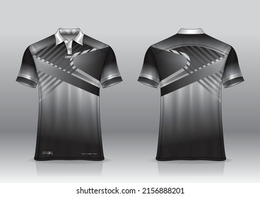 polo shirt uniform design, can be used for badminton, golf in front view, back view. jersey mockup Vector, design premium very simple and easy to customize